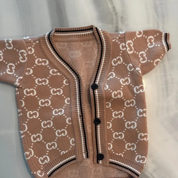 Designer Tan Dog Sweater - Picture 1 of 2